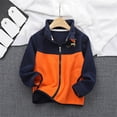 thumbnail image 2 of Generic Boy Jackets Toddler Girls Boys Spring Winter Long Sleeve Spliced Zippered Up Thick Plush Zipper Stand Up Collar Coat Warm Thicken Lightweight Breathable Jacket(7-8 Years,Navy), 2 of 4