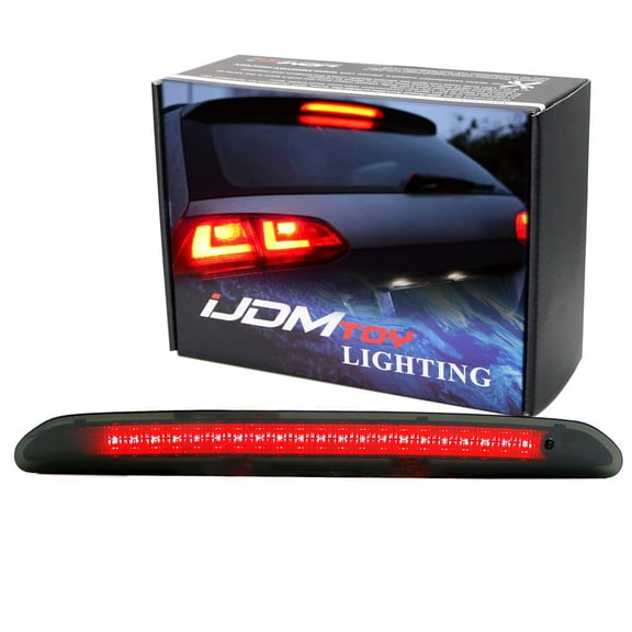 OEM-Spec Smoked Lens Full LED High Mount Third Brake Light Bar Assembly w/Washer Jet, For Volkswagen Golf SportWagen Alltrack Tiguan, etc