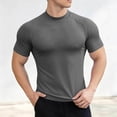 thumbnail image 2 of USNSM Men's Short Sleeve UPF 50+ Sun Protection Shirts Quick Dry Athletic Fitness T-Shirt Hiking Running Swimming Rash Guard Gray M, 2 of 6