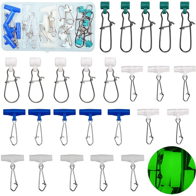 25pcs Sinker Slide Kit Heavy Duty Saltwater Sinker Weight Connector with  Duo Lock Snaps Hooked Snap Kit Catfish Fishing Gears for Braid Line 