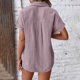 thumbnail image 5 of Craaazy Ladies Oversized Short Sleeve Tunic Tops, Lightweight Cotton Shirt, Turndown Collar Button Up Blouse with Chest Pockets for Everyday Outfits Gifts, 5 of 6