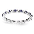 thumbnail image 1 of Bague en Argent Sterling Stackable Expressions avec Saphir Créé Taille 5, 1 of 3