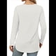 thumbnail image 4 of Camisa de Larga con Cuello Redondo para Mujer, Básica, Holgada, Informal Lechoso XXL, 4 of 5