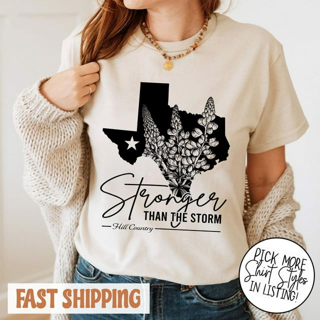 T-shirt de Secours contre les Inondations Puissantes au Texas, T-shirt de Secours contre les Inondations, Plus Fort Que la Tempête T-sh - comme sur l'Image - m