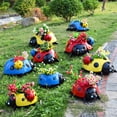 thumbnail image 4 of CAROOTU Metal Ldybug Flower Pot Mini Animal Ladybugs Desktop Ornament Colorful Decorative Outdoor Garden, 4 of 6