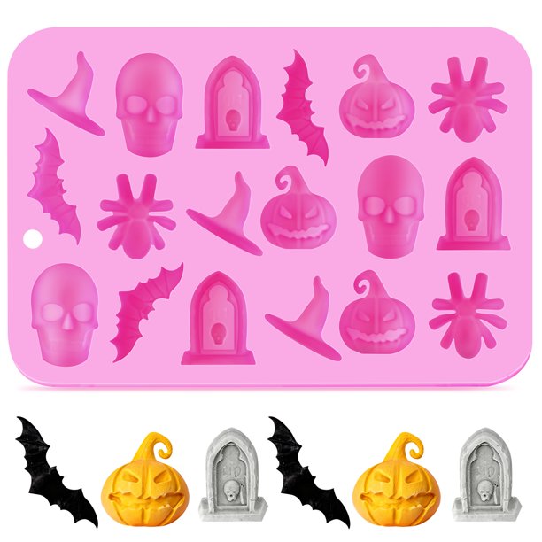 Molde de silicona de Halloween, molde de Chocolate DIY, molde de caramelo, Mini molde de azúcar