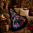 thumbnail image 3 of Bold Muscle Cars Rising Flames, Cozy Friendship Quote Scene, Warm Flannel Blanket for Living Room and Reading Nook, Art Lovers Friendship Gift, Artistic Home Decor, 3 of 9