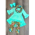 thumbnail image 3 of Toddler Baby Girls Clothes Long Sleeve Tops Dress Floral Pants Outfits 1-6T Green 5-6 Years, 3 of 6