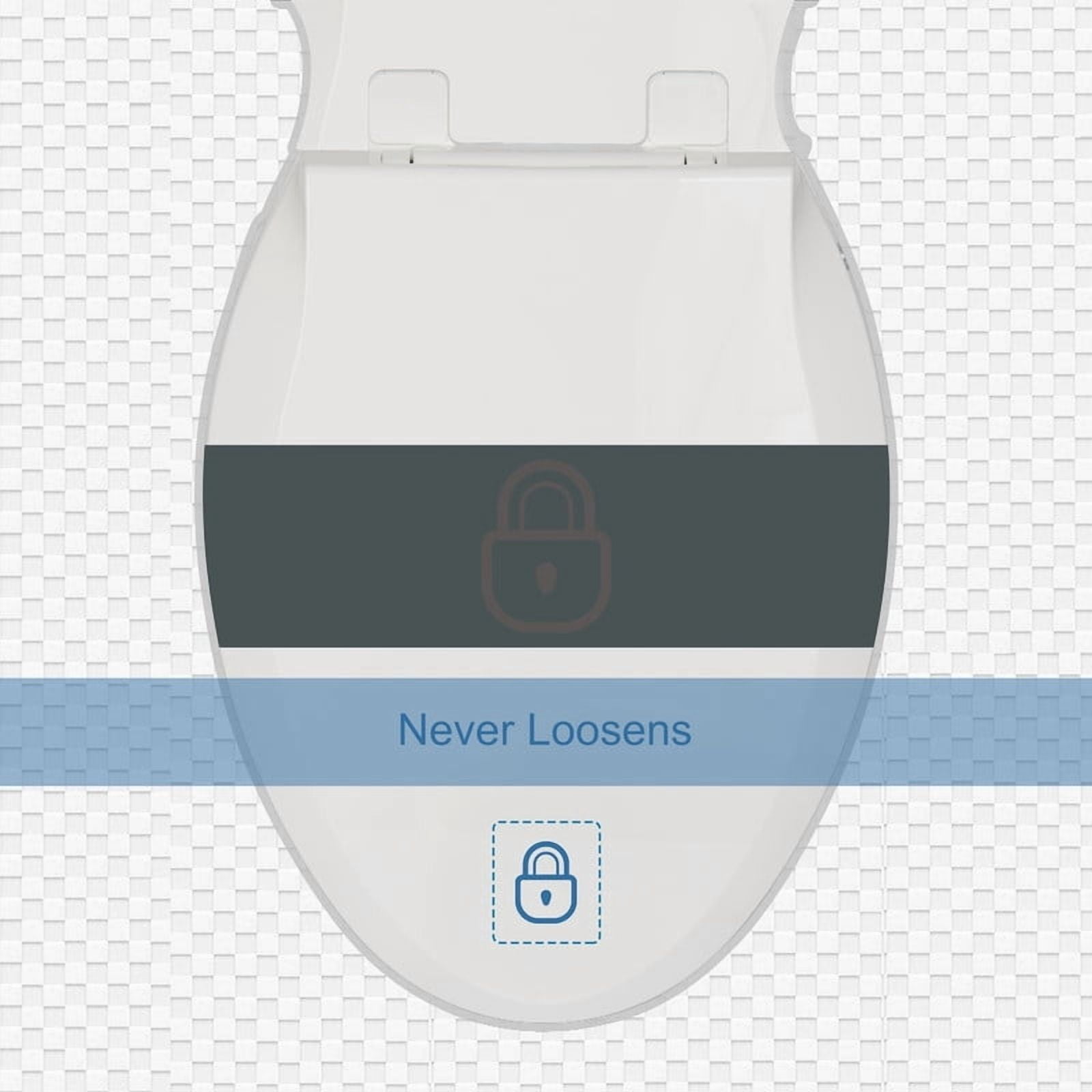 Auktopt Elongated Toilet Seat, Slow Close, Durable PP, Easy Clean Hinge, Universal Fit, White