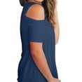 thumbnail image 2 of Blusa suelta de manga corta con camiseta sexy para niña con hombros descubiertos, vendaje azul, M kenally  AP001291-27, 2 of 5