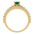 thumbnail image 4 of Clara Pucci 14K Yellow Gold 1.325 Simulated Emerald Engraveable Engagement Ring + Wedding Band Set, 4 of 7