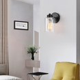 thumbnail image 3 of Aplique de pared negro mate con pantalla de vidrio transparente, aplique de pared negro mate para baño de 1 luz., 3 of 5