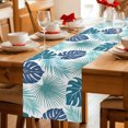thumbnail image 5 of Table Runners 72 Inches Long Dress Scarves, Teal Blue Palm Leaves Farmhouse Kitchen/Dining Table Decor Table Runner, Coffee Tablerunners, Tropical Botanical Summer 13x72 Inch, 5 of 9