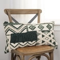 thumbnail image 2 of Rizzy Home Geometric 14" x 26" Down Pillow w/ Textured Cotton Cover-Ivory/Green, 2 of 5