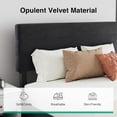thumbnail image 6 of Novilla Full Size Platform Bed Frame with Velvet Headboard, Full Bed Frame with Wooden Slats Support, Fully Upholstered Mattress Fundation, No Box Spring Needed, Heavy Duty Feet, Easy Assembly, Black, 6 of 8