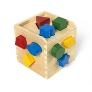 مكعب فرز الشكل Melissa & Doug - لعبة خشبية كلاسيكية مع 12 شكلاً