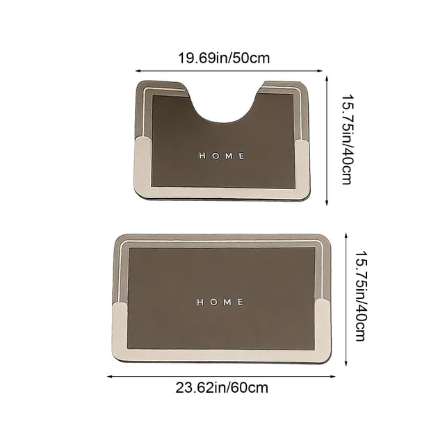 Alfombrilla de baño de barro diatomea, superabsorbente, de secado rápido, antideslizante, para ducha, para la entrada del baño, alfombrilla de inodoro en forma de U para uso doméstico.