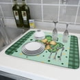 thumbnail image 4 of St Patricks Day Shamrocks Dish Drying Mat 18x24 Inch St Patrick''s Day Irish Lucky Clovers Dish Drying Mat Green Buffalo Check Plaid Dish Drainer Mat Tableware Protector for Kitchen Counter Coffee Bar, 4 of 4