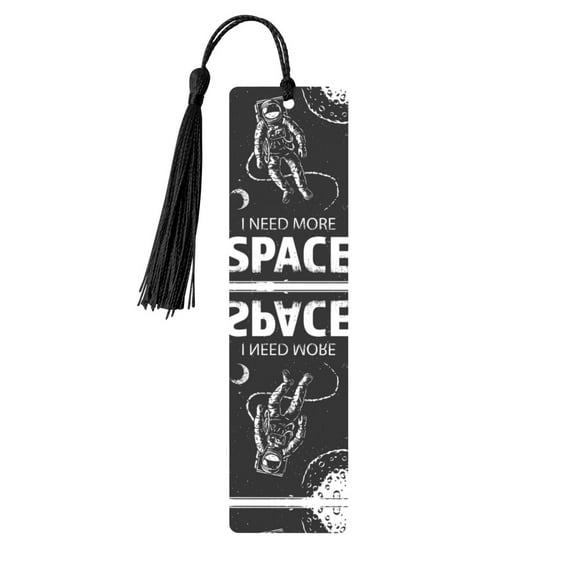 Kdxio I Need More Space Print Metal Tassel Bookmarks,Perfect Gift for Art Lovers and Bookworms Metal Bookmarks for Women