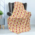 thumbnail image 4 of Retro Soft Flannel Fleece Blanket, Diagonal Chain Pattern with Big and Small Dots on Lines in Shabby Colors, Cozy Plush for Indoor and Outdoor Use, 70" x 90", Marigold Scarlet Cream, by Ambesonne, 4 of 5