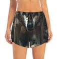 thumbnail image 2 of Vsdgher Wolf With Basketball Athletic Shorts for Women, Women's Running Double Layer Shorts, High Waisted Yoga Shorts, Workout Athletic Shorts-Small, 2 of 7