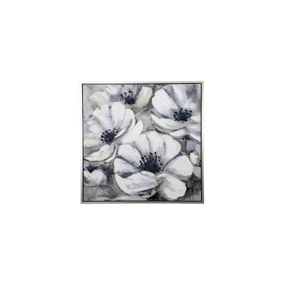 Yosemite Home Decor Effloresce Floral Wall Art - Black & White Textured Flower Painting