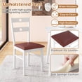 thumbnail image 5 of Giantex Wooden Dining Chairs Set of 2, Armless Kitchen Chairs w/Hollowed Backrest & Upholstered PU Seat, White, 5 of 9