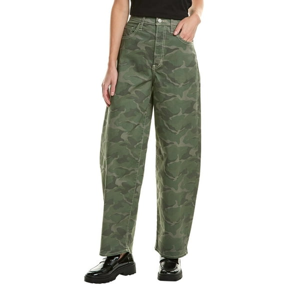 HUDSON Jeans womens  High-Rise Camo Barrel Jean, 26, Green