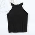 thumbnail image 2 of cfhntfmh Sleeveless Tops for Women Ribbed Knit Crewneck Crop Shirts with Bulit in Bras Casual Summer Going out Racerback Tees, 2 of 5