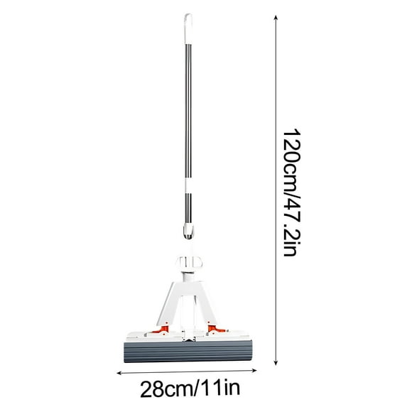 Yatlte Sponge Mops for Floor Cleaning Squeeze, Ultra Absorbent PVA Sponge, Extendable Handle, Compact Pail, Easy Storage for Kitchen Bathroom Tiles, Sponge Mops for Floor Cleaning with Wringer