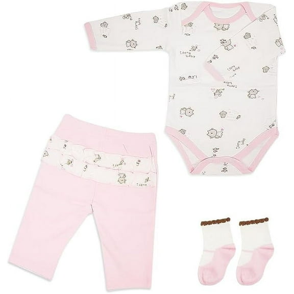 Miaio Baby Doll Matching Outfit Accessories Gift Set, 3 Pieces