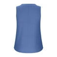 thumbnail image 4 of Admvng Summer Tops for Women Casual Solid Color Sleeveless V-neck Hem Curved Pullover S-2XL, 4 of 7