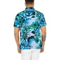 thumbnail image 2 of HAPPY BAY Men's Hawaiian Shirts Short Sleeve Button Down Shirt Floral Shirt Men Casual Vacation Summer Tropical Island Shirts for Men Funny M Rain Forest, Blue, 2 of 6
