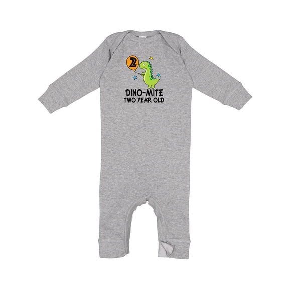 Inktastic 2nd Birthday Dinosaur Party Two Year Old Baby Romper Coveralls