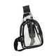 thumbnail image 3 of Mochila transparente de PVC Strade Fareast Limited tipo bandolera para el hombro con bolsillo en el pecho Negro, 3 of 8