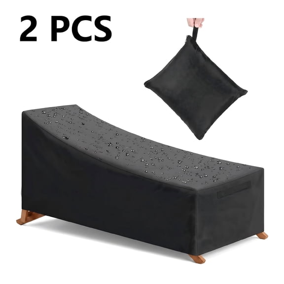 Upgraded 79"L Patio Chaise Lounge Cover, 210D Heavy Duty Waterproof Outdoor Furniture Cover, UV Resistant & Tear-Resistant 2-Pack for Chair Protection