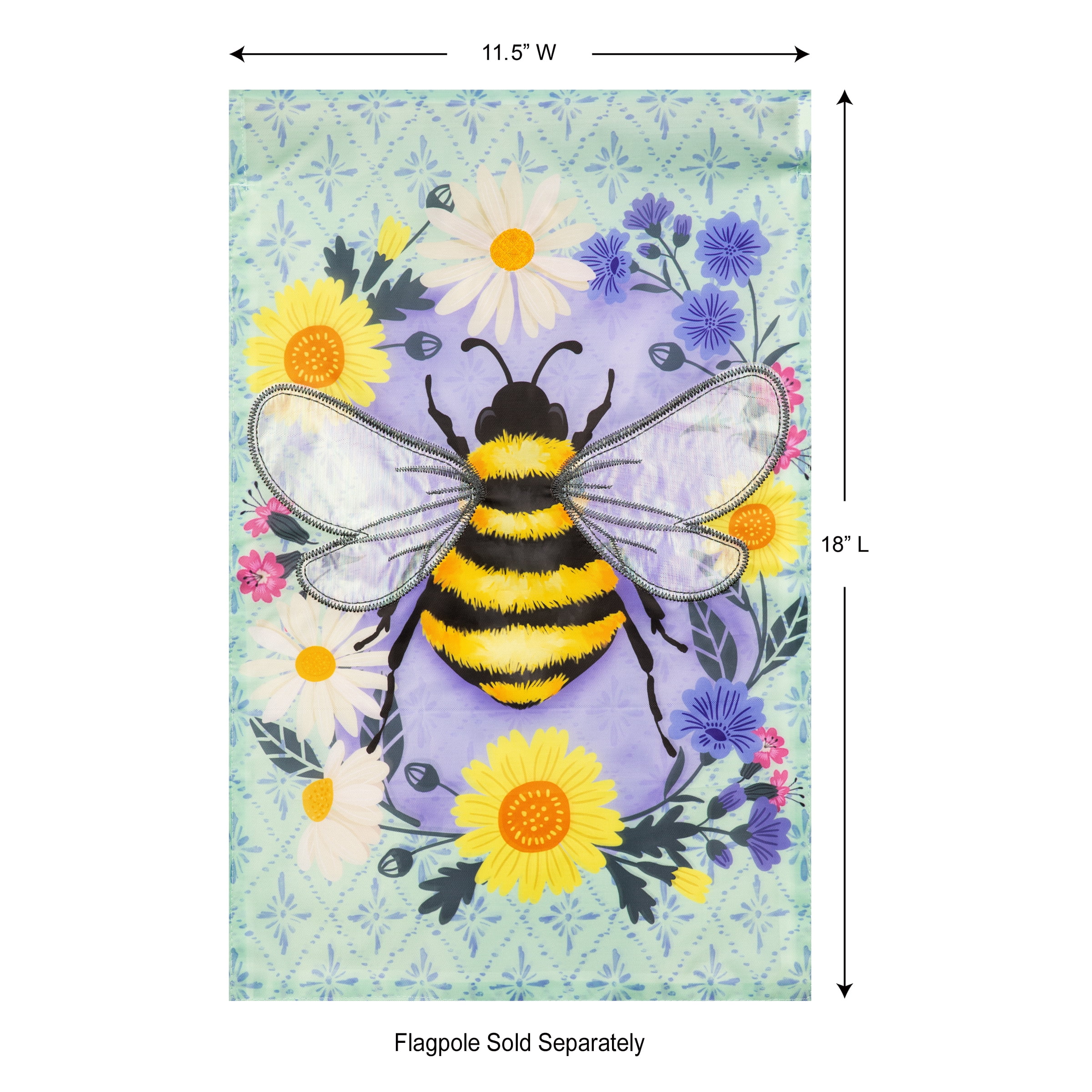 Meadow Creek 11.5" x 18" Spring Bee and Flower Outdoor Yard Flag