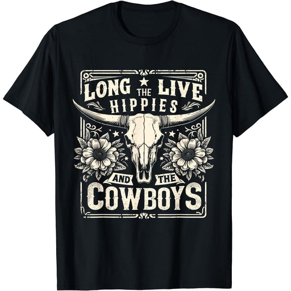 Long Live The Hippies And The Cowboys Country T-Shirt