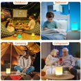 thumbnail image 5 of Lámpara de mesa de noche con luz táctil regulable, con 256 colores RGB que cambian de color, luz de noche LED cálida para niños, batería recargable USB de 2200 mAh, memoria, 5 of 5