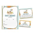 thumbnail image 1 of Inkdotpot Set Of 30Jungle Animals Baby Shower Invitations-Diaper Raffle Tickets And Baby Shower Book Request Cards Gender Neutral Invites Its A Boy Its A Girl, 1 of 8