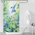 thumbnail image 3 of Flower Hummingbird Shower Curtain for Bathroom with 12Hooks, Polyester Fabric Thick Shower Curtain Washable Waterproof Curtain, 3 of 8