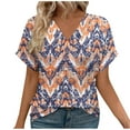 thumbnail image 1 of Camisetas de Manga Corta para las Mujeres, Impresión de Moda Divertido, Camisetas de Cuello en V para las Mujeres, 1 of 7