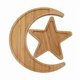 thumbnail image 1 of Tyuhe 1 Set Wooden Tray Moon And Star Shaped Wood Serving Tray Set Easy To Clean Food Pallet, 1 of 5