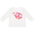 thumbnail image 3 of Inktastic Pink Owl and Butterfly Girls Long Sleeve Toddler T-Shirt, 3 of 5