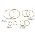 thumbnail image 5 of Evelots Spring Hoop Earrings Varied Sizes Silver & Gold Toned,Non Pierce, 4 Set, 5 of 6