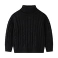 thumbnail image 3 of Lmnyox Sweaters for Kids Plain Long Sleeve Turtleneck Cable Knit Pullover Winter Casual Warm Sweaters, 3 of 8