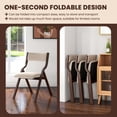 thumbnail image 6 of Costway Folding Dining Chair Set of 2 Wooden Upholstered Modern Linen Fabric Padded Seat, 6 of 8