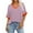 Pink, variant on yillto Women's Basic Tee V Neck Short Sleeve Striped Shirts Casual Baggy Oversized Summer Tunic Tops