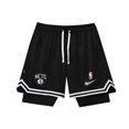 thumbnail image 1 of * Pantalones Cortos Para Hombre De Baloncesto De Doble Capa Americanas Pero Deportivos Falsos De Dos Piezas Para Correr Fitness Tres Cuartos Cinturón Forro Veranopangjing, 1 of 4
