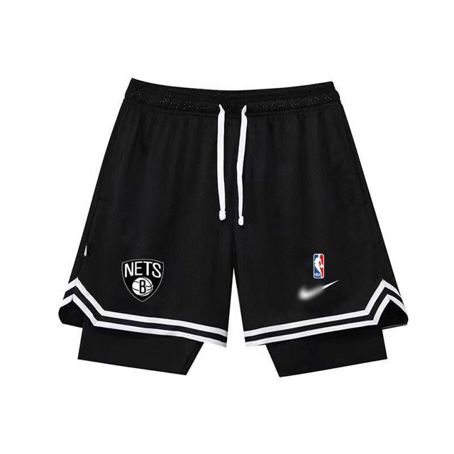 * Pantalones Cortos Para Hombre De Baloncesto De Doble Capa Americanas Pero Deportivos Falsos De Dos Piezas Para Correr Fitness Tres Cuartos Cinturón Forro Veranopangjing